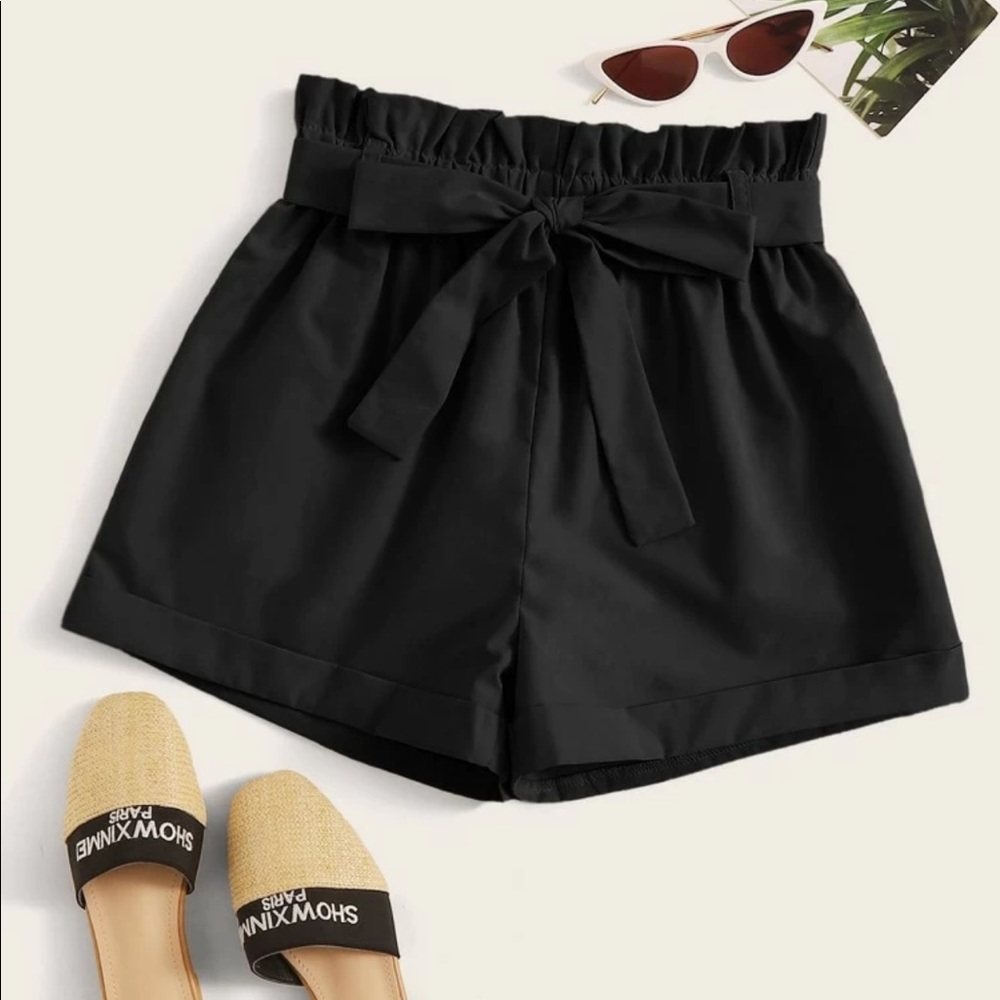 Self Tie Paperbag Waist Shorts